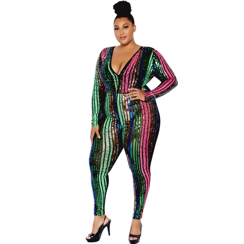 Intimidation Sequins Jumper (Pink/Green/Gold)